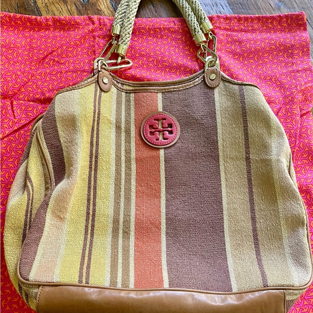 Tory Burch Striped Channing Shoulder Bag